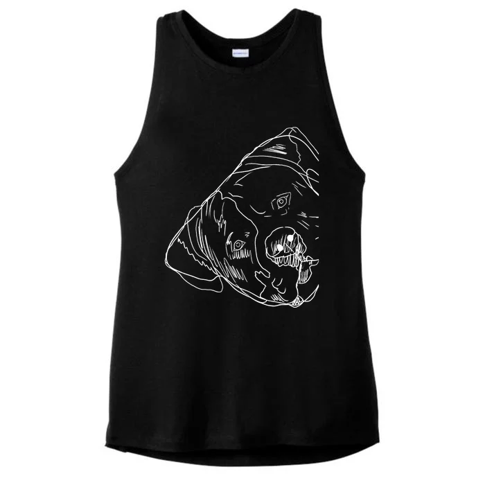 Funny Dog American Bulldog Ladies Tri-Blend Wicking Tank