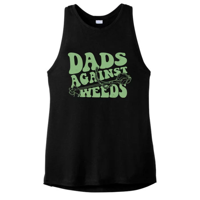 Funny Dads Against Weeds Lawn Weed Wacker Ladies Tri-Blend Wicking Tank