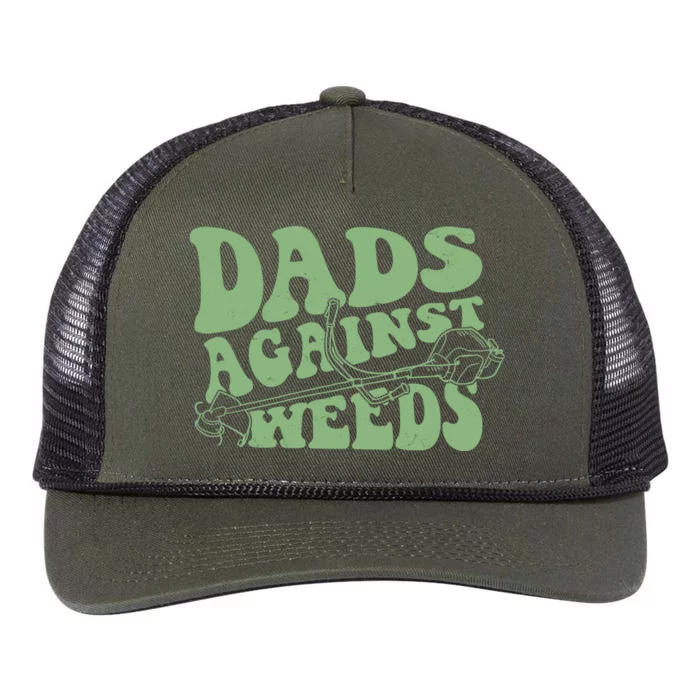 Funny Dads Against Weeds Lawn Weed Wacker Retro Rope Trucker Hat Cap