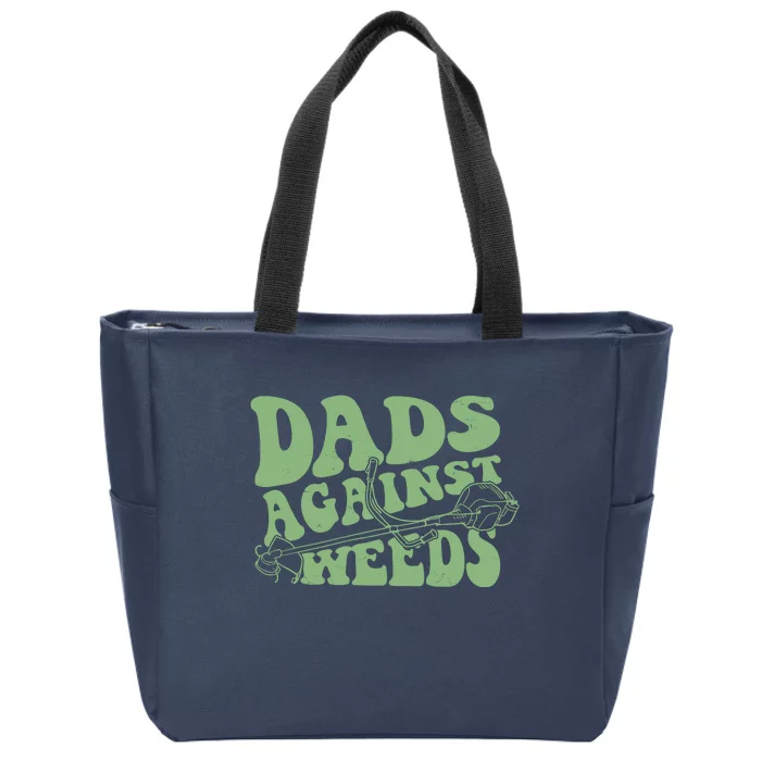 Funny Dads Against Weeds Lawn Weed Wacker Zip Tote Bag