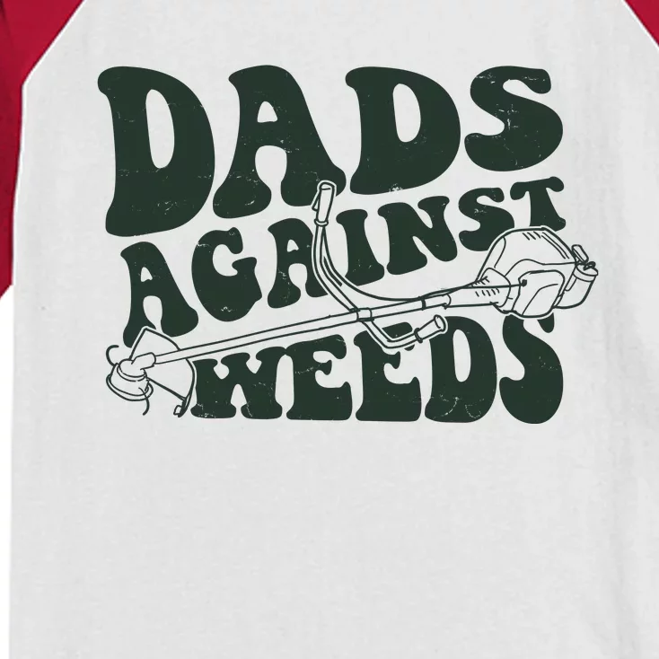 Funny Dads Against Weeds Lawn Weed Wacker Kids Colorblock Raglan Jersey