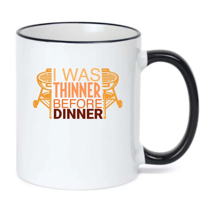 Family Dinner And Thanksgiving I Was Thinner Before Dinner Gift Black Color Changing Mug