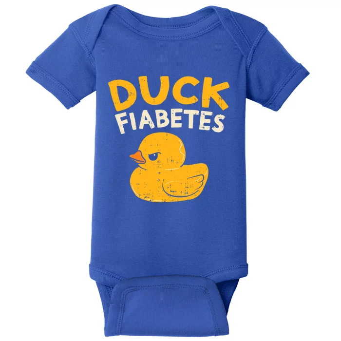 Funny Diabetes Awareness I Duck Fiabetes I Cool Rubber Duck Meaningful Gift Baby Bodysuit