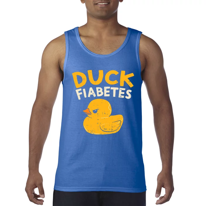 Funny Diabetes Awareness I Duck Fiabetes I Cool Rubber Duck Meaningful Gift Tank Top