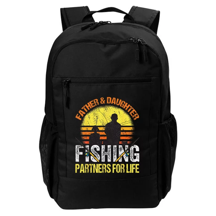 Fisherman Dad And Daughter Fishing Partners For Life Daily Commute Backpack