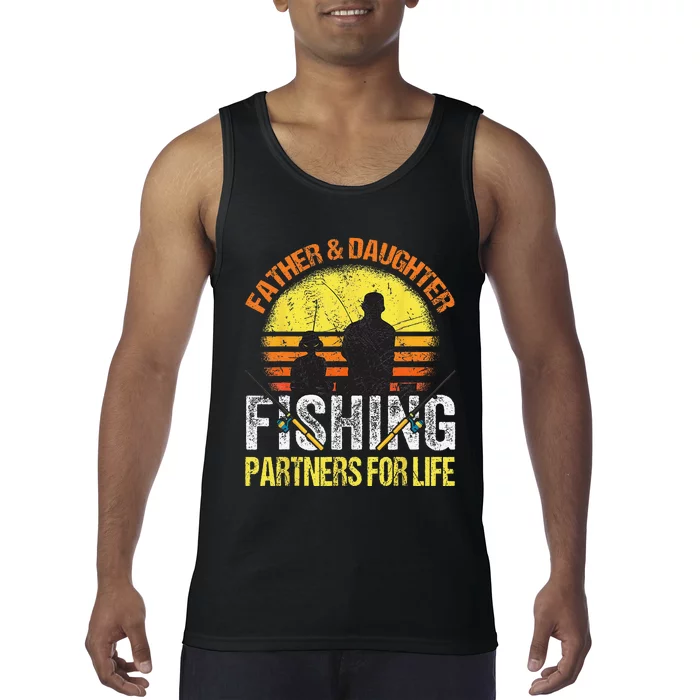 Fisherman Dad And Daughter Fishing Partners For Life Tank Top