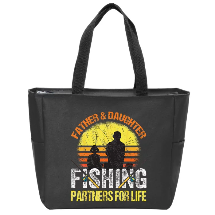 Fisherman Dad And Daughter Fishing Partners For Life Zip Tote Bag