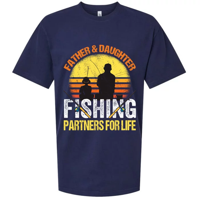 Fisherman Dad And Daughter Fishing Partners For Life Sueded Cloud Jersey T-Shirt