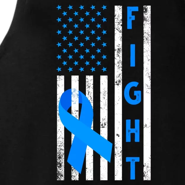 Fight Diabetes Awareness USA Flag Ladies Tri-Blend Wicking Tank