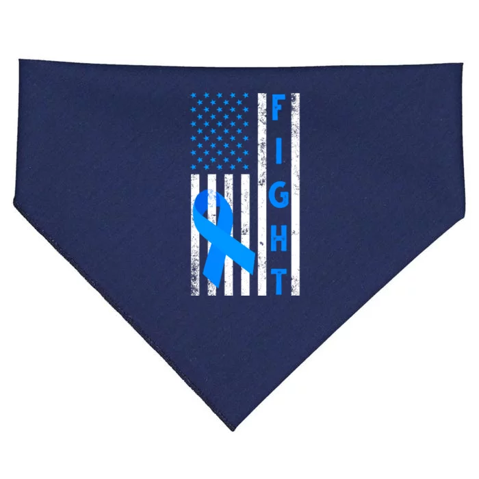 Fight Diabetes Awareness USA Flag USA-Made Doggie Bandana