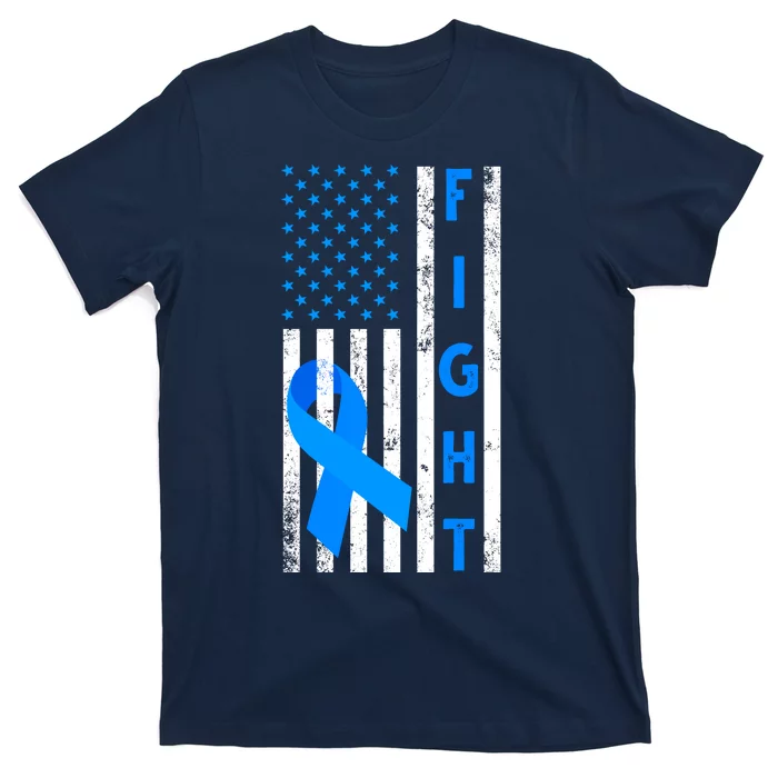 Fight Diabetes Awareness USA Flag T-Shirt