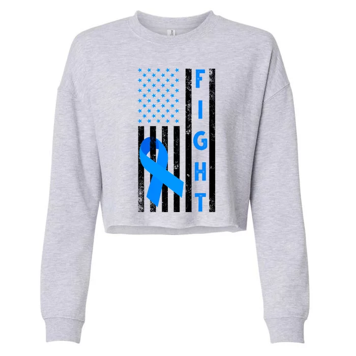 Fight Diabetes Awareness USA Flag Cropped Pullover Crew