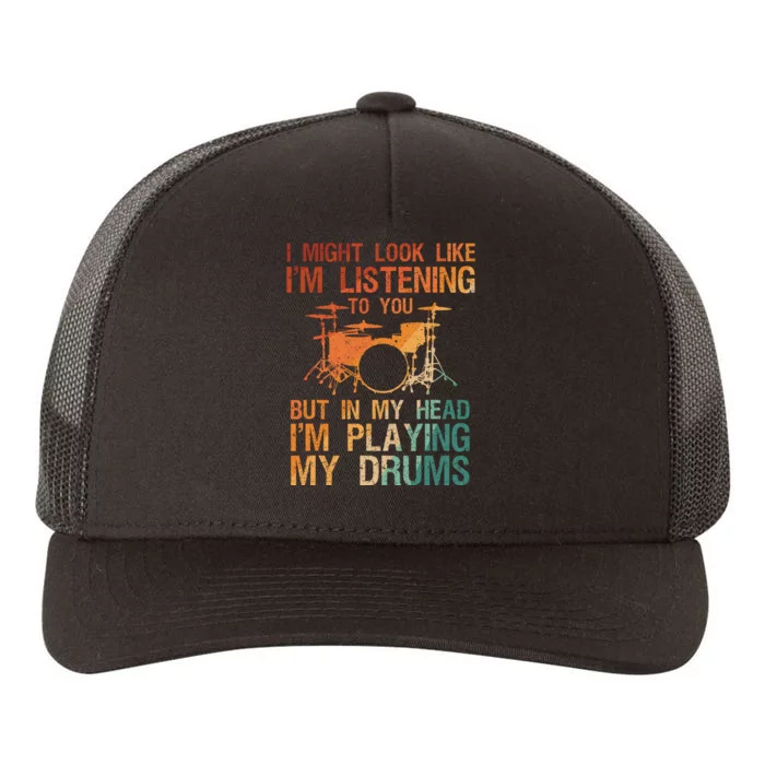 Funny Drummer Art Drum Player Percussion Lover Yupoong Adult 5-Panel Trucker Hat