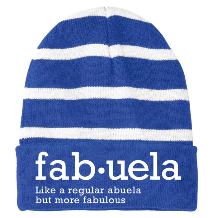 Fabuela Definition Abuela Grandma Striped Beanie with Solid Band