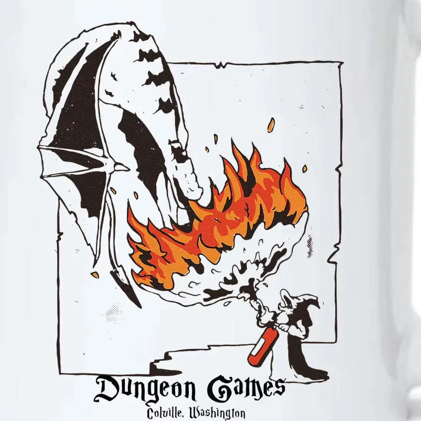 Funny Dragon And Wizard Fantasy Black Color Changing Mug