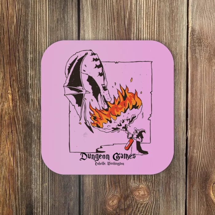 Funny Dragon And Wizard Fantasy Coaster