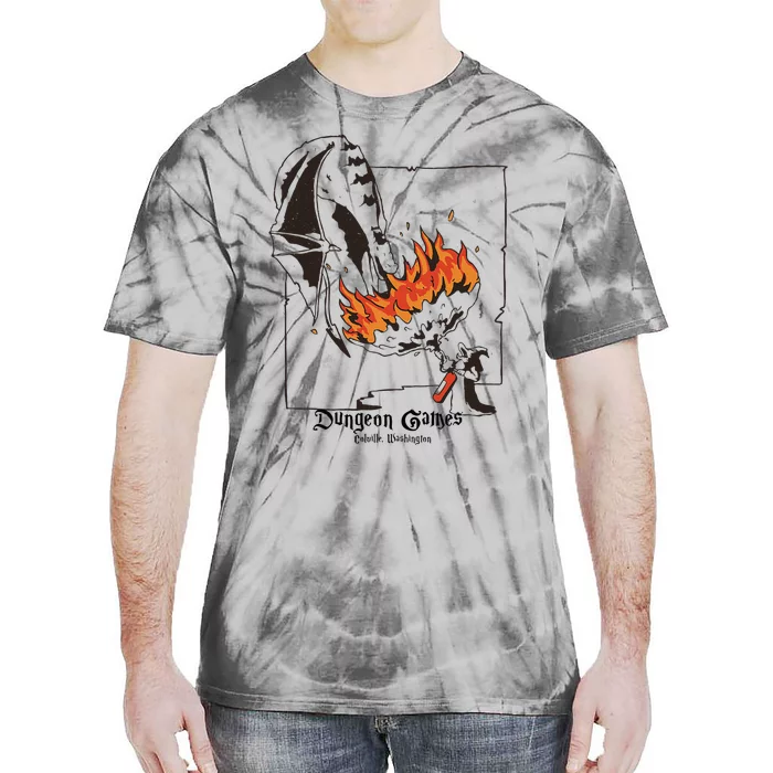 Funny Dragon And Wizard Fantasy Tie-Dye T-Shirt