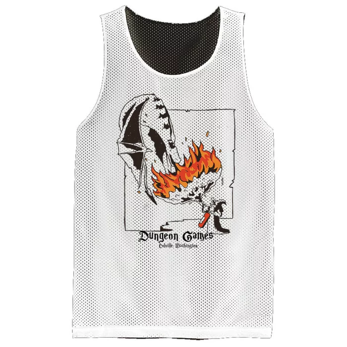 Funny Dragon And Wizard Fantasy Mesh Reversible Basketball Jersey Tank