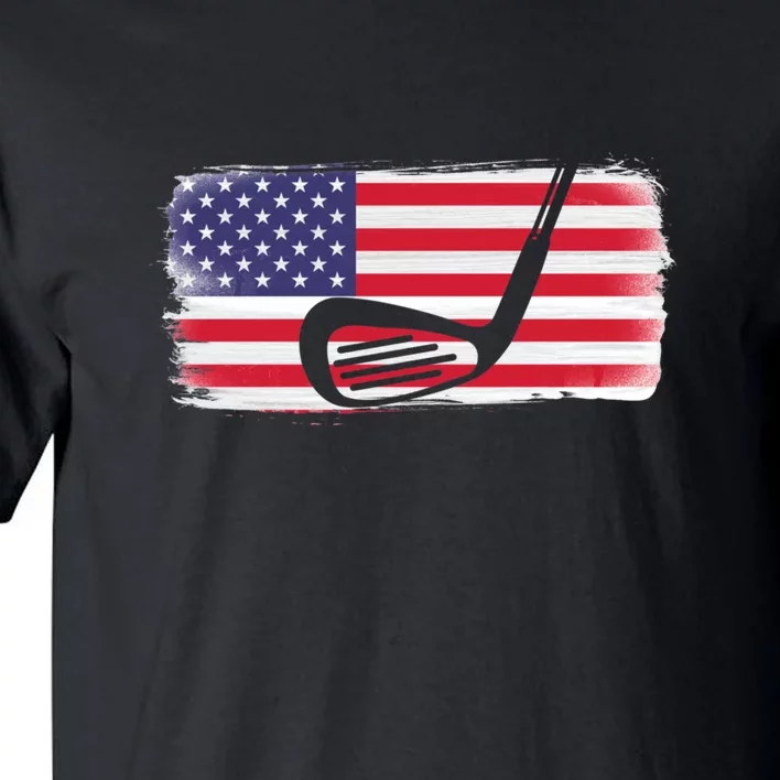 Father's Day American Flag Golf Gift Golf Dad Tall T-Shirt