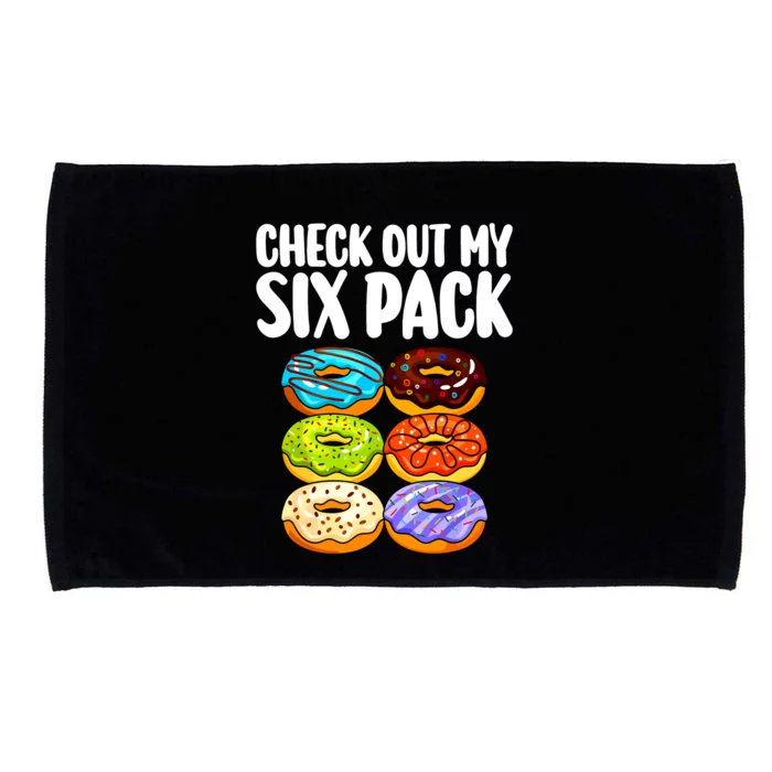 Funny Donut Art For Women Doughnut Lover Gym Six Pack Microfiber Hand Towel