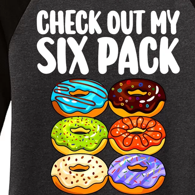 Funny Donut Art For Women Doughnut Lover Gym Six Pack Women's Tri-Blend 3/4-Sleeve Raglan Shirt