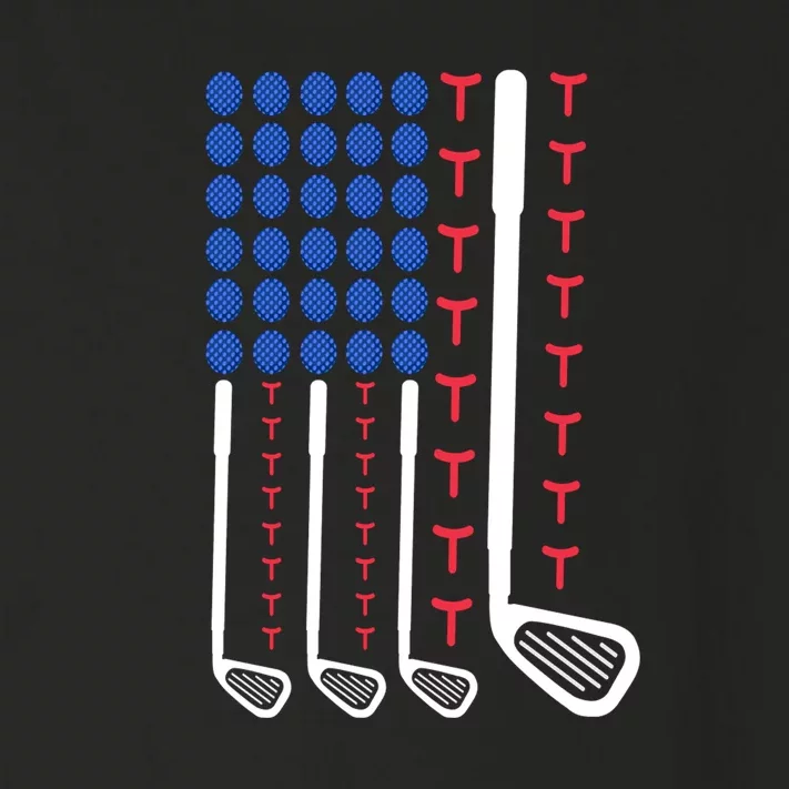 Father's Day American Flag Golfing Gift For Dad Toddler Long Sleeve Shirt