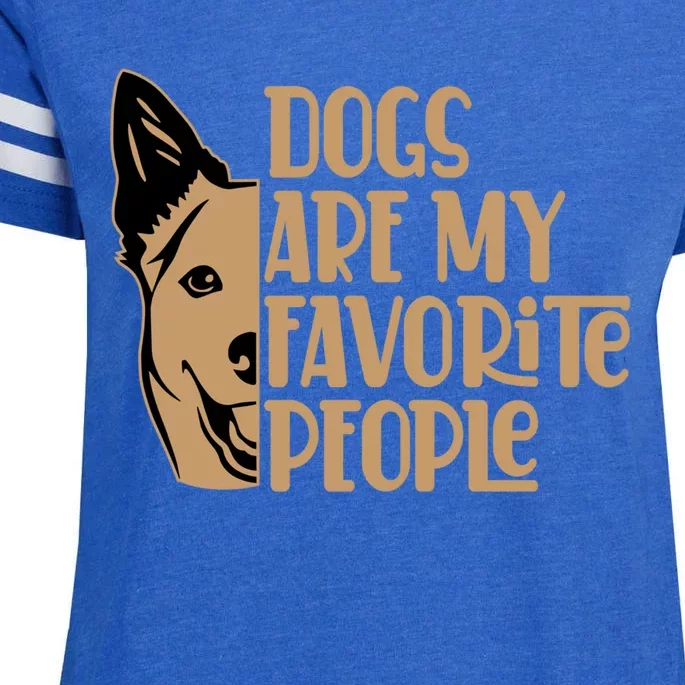 Funny Dogs Are My Favorite People Puppy Dog Lovers Gift Enza Ladies Jersey Football T-Shirt