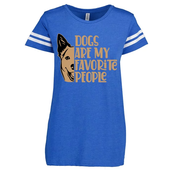 Funny Dogs Are My Favorite People Puppy Dog Lovers Gift Enza Ladies Jersey Football T-Shirt