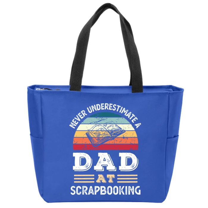 Funny Dad At Scrapbooking Fathers Day Gift Zip Tote Bag