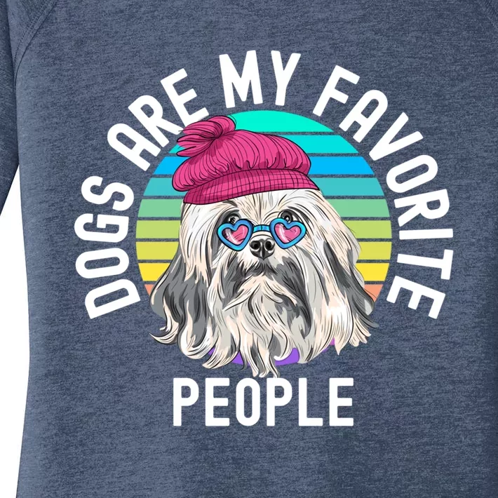 Funny Dogs Are My Favorite People Gift Women's Perfect Tri Tunic Long Sleeve Shirt