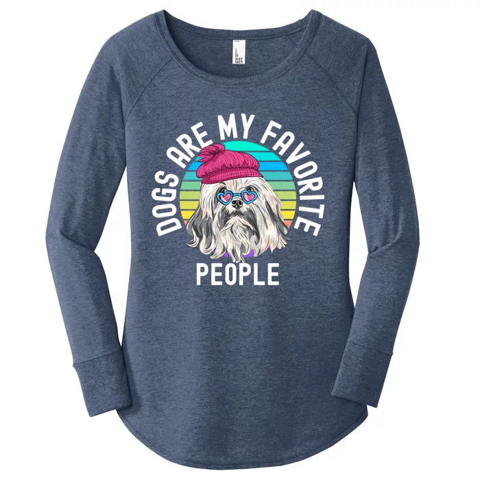 Funny Dogs Are My Favorite People Gift Women's Perfect Tri Tunic Long Sleeve Shirt