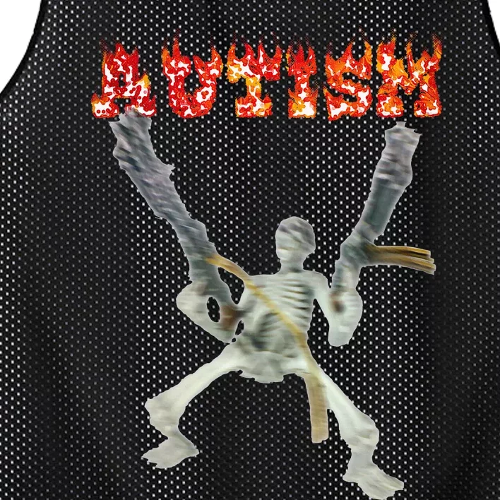 Funny Design Autism Skeleton Mesh Reversible Basketball Jersey Tank