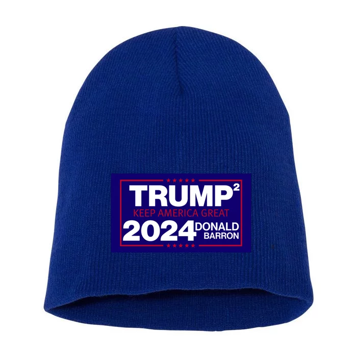 Funny Donald And Barron Trump 2024 Election Gift Short Acrylic Beanie