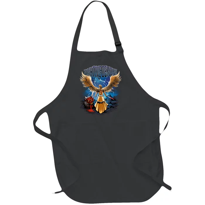 Fighting Demons Angel In Action Full-Length Apron With Pocket