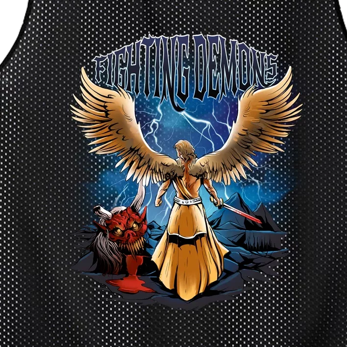 Fighting Demons Angel In Action Mesh Reversible Basketball Jersey Tank