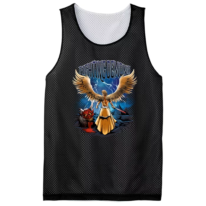 Fighting Demons Angel In Action Mesh Reversible Basketball Jersey Tank