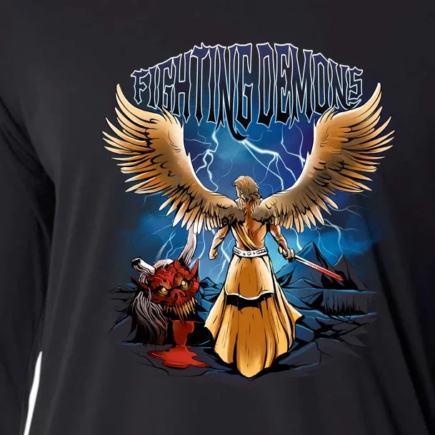 Fighting Demons Angel In Action Cooling Performance Long Sleeve Crew