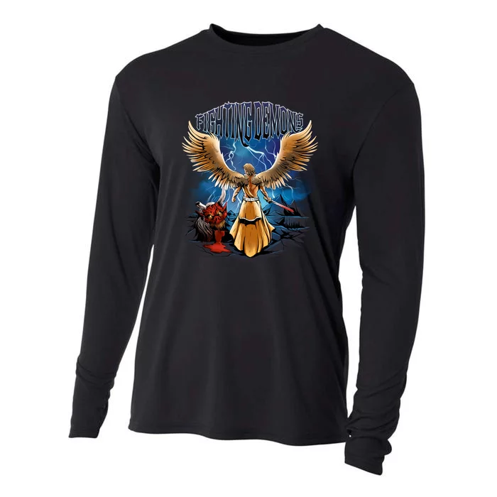 Fighting Demons Angel In Action Cooling Performance Long Sleeve Crew