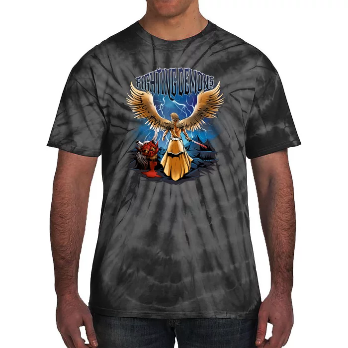 Fighting Demons Angel In Action Tie-Dye T-Shirt