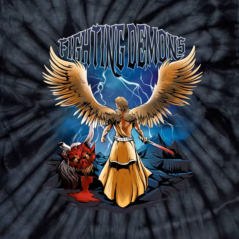 Fighting Demons Angel In Action Tie-Dye T-Shirt