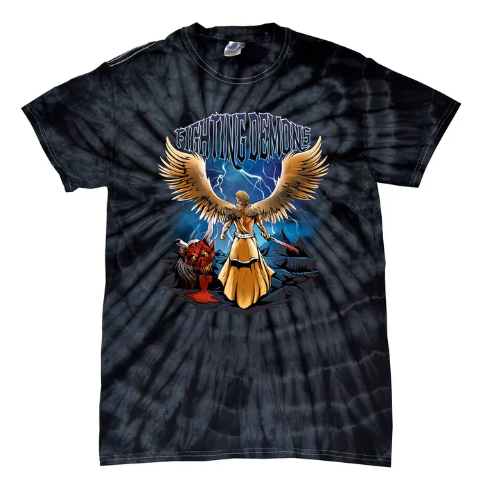 Fighting Demons Angel In Action Tie-Dye T-Shirt