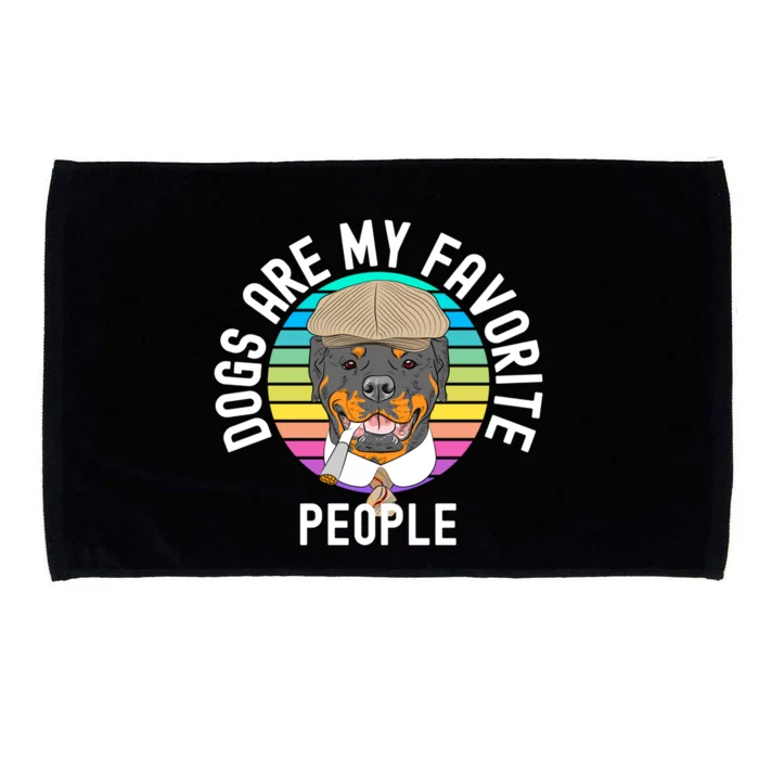 Funny Dogs Are My Favorite People Gift Microfiber Hand Towel