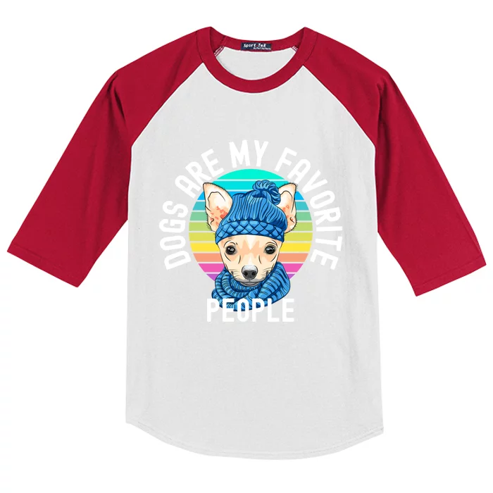 Funny Dogs Are My Favorite People Great Gift Kids Colorblock Raglan Jersey