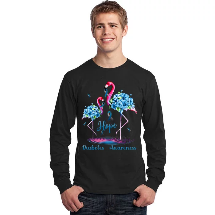 Flamingo Diabetes Awareness Tall Long Sleeve T-Shirt