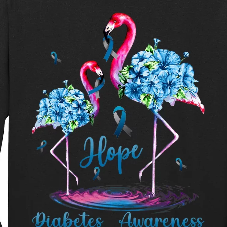 Flamingo Diabetes Awareness Tall Long Sleeve T-Shirt