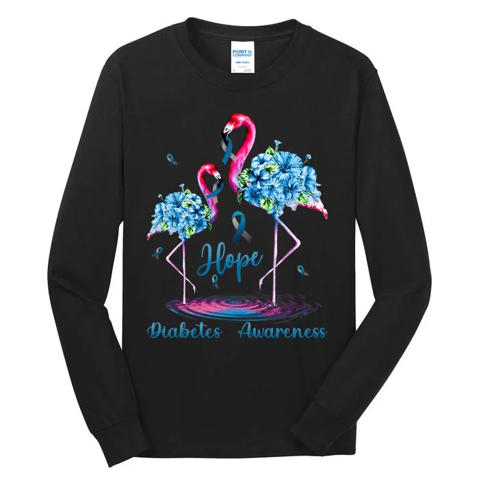 Flamingo Diabetes Awareness Tall Long Sleeve T-Shirt