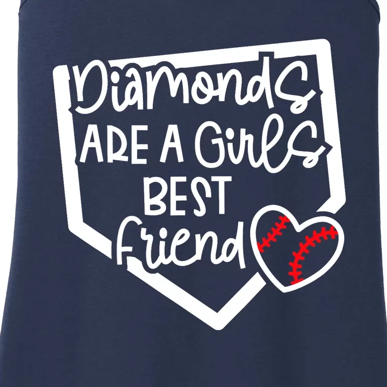 Funny Diamonds Are A Girls Best Friend Baseball Softball Mom Ladies Essential Tank