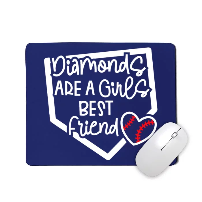 Funny Diamonds Are A Girls Best Friend Baseball Softball Mom Mousepad