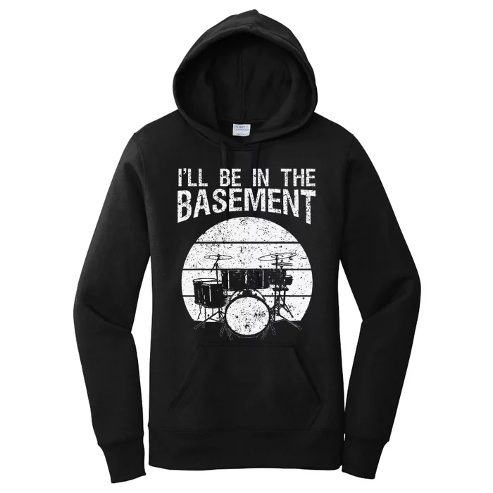 Funny Drummer Art Drum Set Drumming Lovers Women's Pullover Hoodie