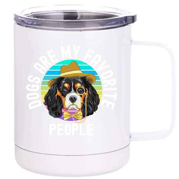 Funny Dogs Are My Favorite People Cute Gift Front & Back 12oz Stainless Steel Tumbler Cup